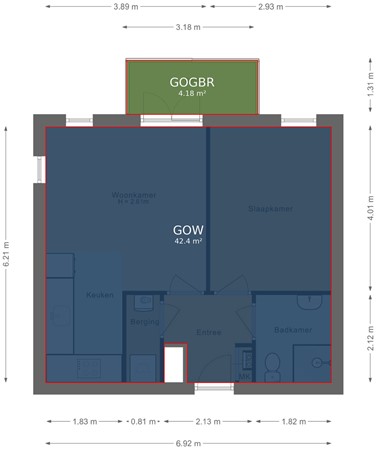 Floorplan - Bunschoter Veenkamp 40, 3751 JD Bunschoten-Spakenburg
